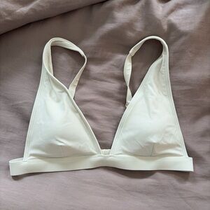 Summersalt White Plunge Bikini Top Triangle Swimsuit